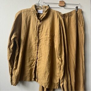 PARACHUTE pajama set - lovely linen mustard yellow